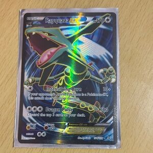 Pokemon Rayquaza EX Holographic Card - Black and Green